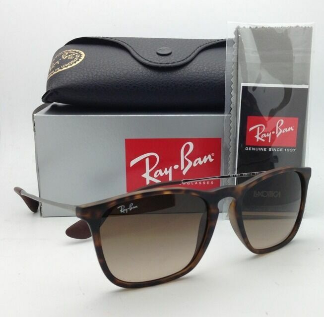 New RAY-BAN Sunglasses RB 4187 856/13 54-18 Rubber Havana w/ Brown Gradient lens