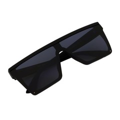 LAZER – Modern Flat Top Rimless Rectangle Sunglasses Soft Matte Black Dark Smoke
