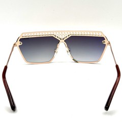 QUAY Australia Shield Sunglasses Hall Of Fame Gold Brown Frame & Mirrored Lens