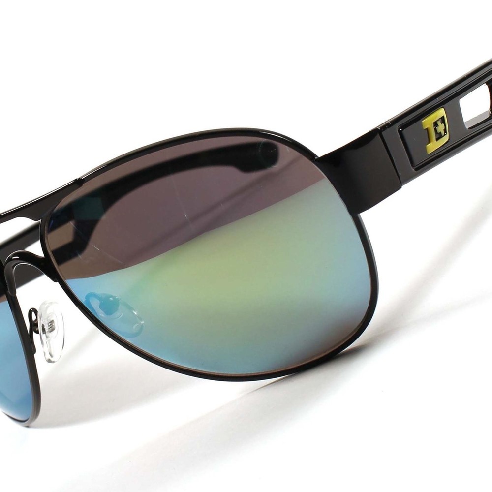 Designer Modern Green Mirrored Lens Mens Womens Air Force Style Black Sunglasses