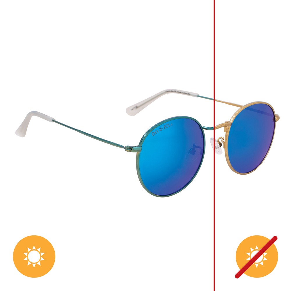 Solize Vitamine Sea – Gold-Blue by DelSol for Unisex – 1 Pc Sunglasses