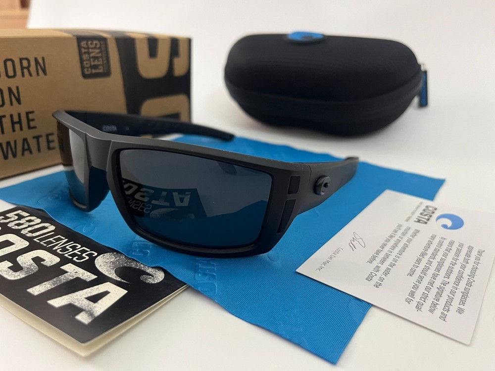 Costa Del Mar Men’s Diego Matte Black /Green Mirror Polarized Sunglasses 580p