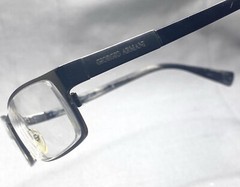 GIORGIO ARMANI Eyeglasses 54 17 140 Rectangle Metal Eye Frames Logo Trash Lenses