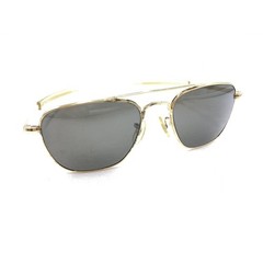 General Optical Vintage Gold Aviator Sunglasses Gray Lens 140 USA Men Women