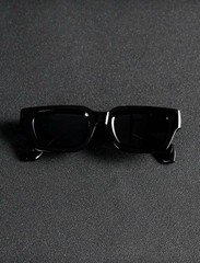 Retro Slim Rectangle Sunglasses Black Unisex UV400 Modern Street Style