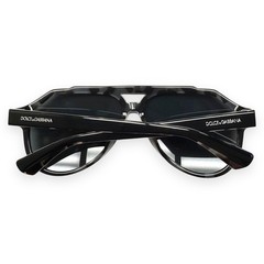 Dolce Gabbana Aviator Sunglasses DG 4452F 3403/87 Black on Gray Havana w/case