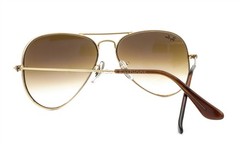 Ray-Ban Aviator Sunglasses RB 3025 001/51 Shiny Gold Brown Gradient 58mm w/case