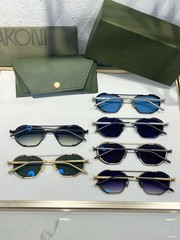 Akoni AKS-508 Geometric Sunglasses 51-19-140 Titanium Made in Japan