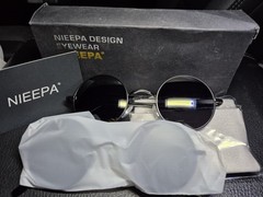 Nieepa, Unisex Adult 2pk. Round Style Sunglasses W/cloth Case And Cleaning Cloth