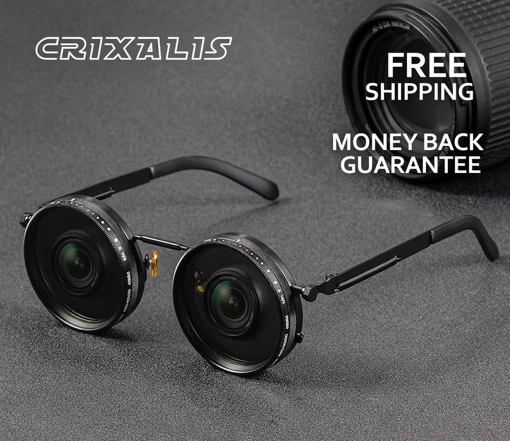 CRIXALIS Polarized Round Sunglasses ND9 Adjustable Dimming UV400 Retro Punk