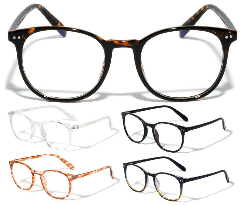 BLUE LIGHT BLOCKING FILTER LENSES PLASTIC SQUARE / ROUND GLASSES COMPUTER GAMING
