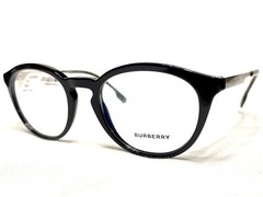 NEW Burberry B2321 3001 Mens Black Round Modern Designer Eyeglasses Frames 51/20