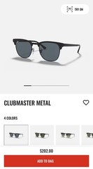 Rayban Black clubmaster metal Unisex