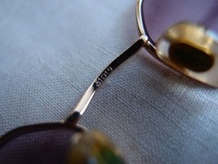 Emporio Armani Vintage Sunglasses Purple Lenses Gold