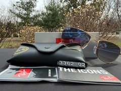 Ray-Ban RB3362 Aviator Sunglasses Gold Frame with Gradient Blue-Grey Lenses