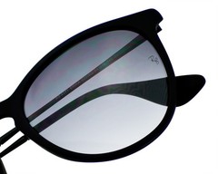 Ray-Ban Women Sunglasses RB4171 Erika Matte Black Frame Grey Gradient Lens 54mm