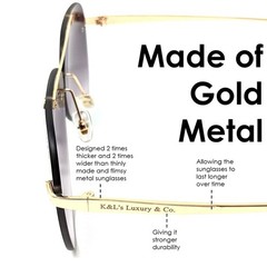 K&L’s Luxury & Co. Gold Metal Alloy Aviator Sunglasses K02122021 Gradient Rim…