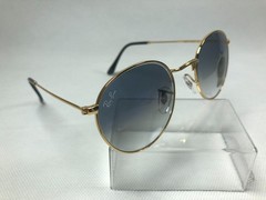 Ray-Ban RB3447 Round Gold Frame Gradient Blue Lens Sunglasses