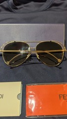 Fendi FF 0286/S Aviator Sunglasses Gold Metal Frame(ORIGINALS)
