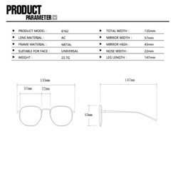 Round Oval Double Bridge Sunglasses For Men Women Outdoor Shade Glasses UV400