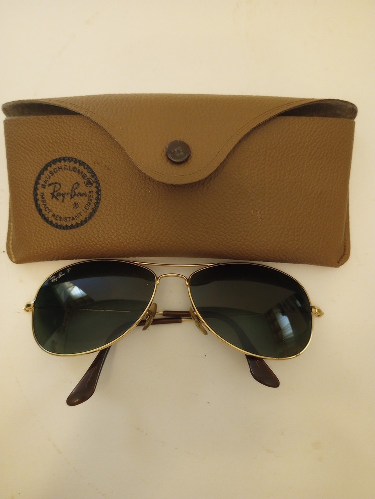 Ray-Ban Gold Cockpit Sunglasses RB3362 001/58 59-14 3P With Case