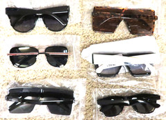 Lot of 6 pairs of Unisex Sunglasses, New in plastic bags or with tags, nice lot
