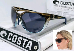COSTA DEL MAR wahoo/gray MAYFLY polarized 580P sunglasses NEW IN BOX!