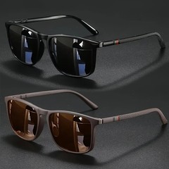 2PCS Vintage Polarized Square Sunglasses UV400 Men Women Driving Fishing