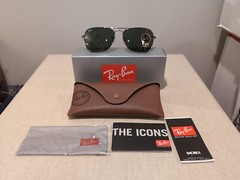 Ray Ban 3136 58 New Caravan 004 Gunmetal Sunglasses Occhiale Sole Green Lenses
