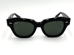 Ray-Ban RB2186 901/31 49mm State Street Square Sunglasses with Green Lenses
