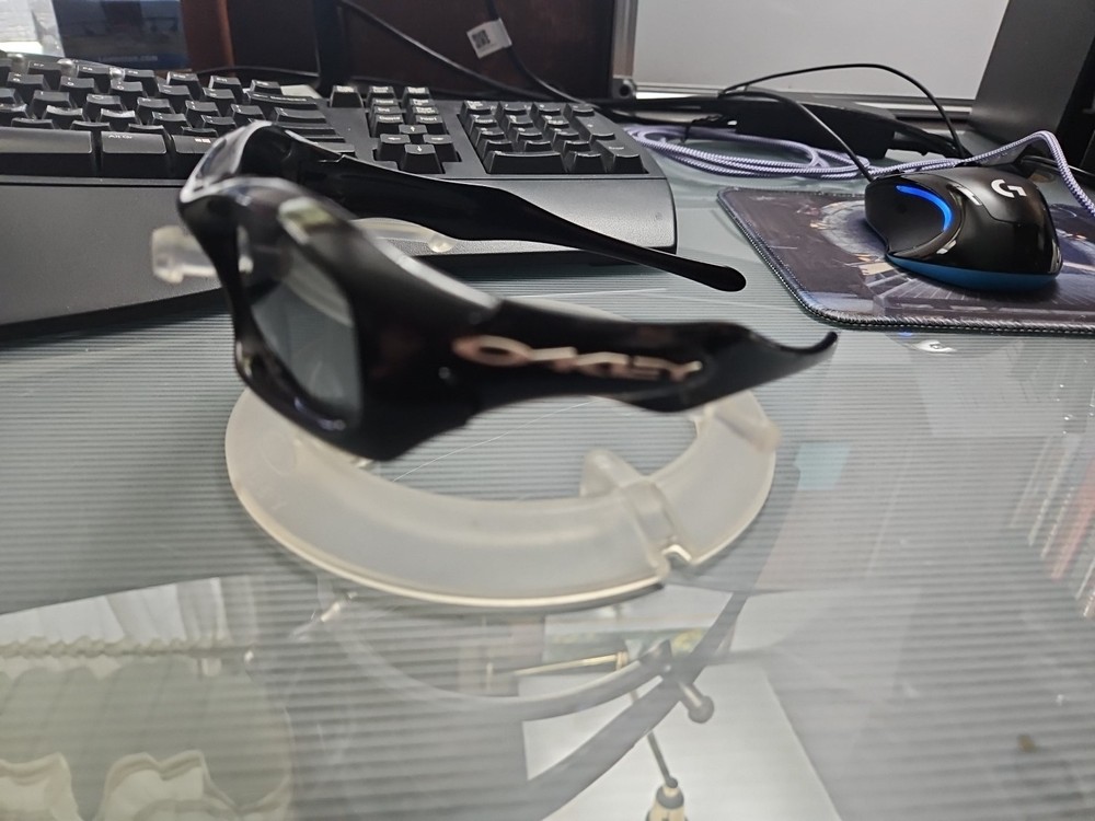 Oakley Fatcat Polished Black Vintage Sunglasses Made In USA with Case Fat Cat