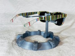 Custom PixelVivid Multicolor Solid Stripe Sunglasses with Blue Mirror Lenses