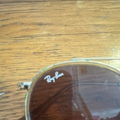 Ray-Ban Men’s Round Sunglasses gold Metal Frame Gray Gradient Glass Lenses
