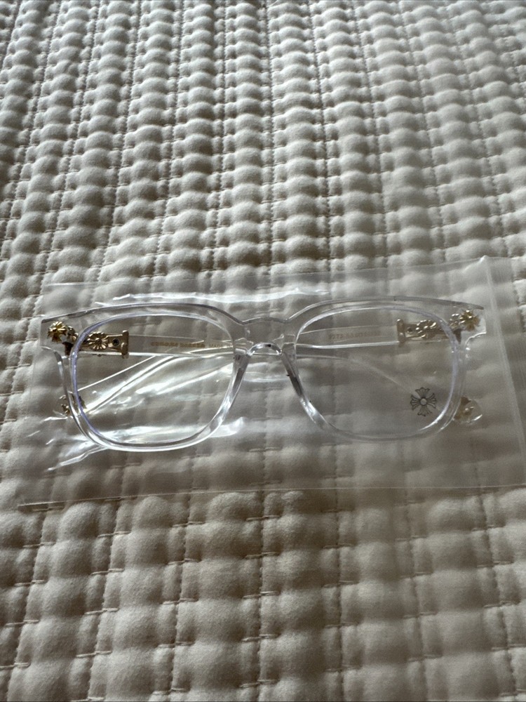 Chrome Hearts Cross Design Glasses clear Silver Style 22735318138