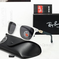 RB Polarized Square Sunglasses White Matte Frame Retro Unisex +Case