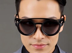 Dark Black Lens Sunglasses Street Wear Wrap Around UV400 Protection Classic New
