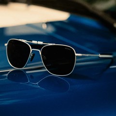 Randolph x Shelby – Aviator II – Matte Chrome & Apex Gray POLARIZED AT036 58MM