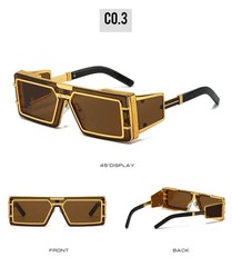 Unisex Punk Square Metal Frame Sunglasses Fashion Shades