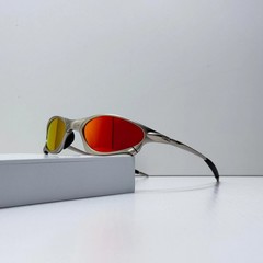 Oakley Penny X-Metal Sunglasses Silver Frame Ruby Lens Vintage Rare