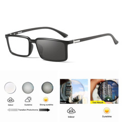 Men TR90 Square Photochromic Reading Glasses UV400 Premium Sunglasses Readers