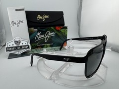 MAUI JIM 2ND REEF MJ 607-02 SATIN BLACK NEUTRAL GREY POLARIZED AVIATOR SUNGLASSE