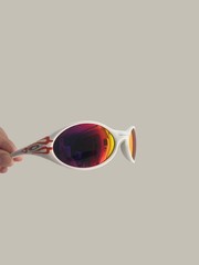 Vintage Oakley Eye Jacket Lightweight Polarized White Frames Red ​Lenses*-