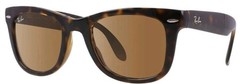 🔥Ray-Ban Wayfarer Folding Classic Havana Brown Lens Sunglasses RB4105 710/51 50