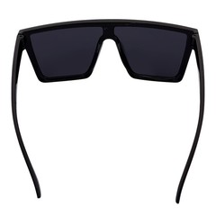 EDGE – Flat Top Rimless Rectangle Sunglasses Gloss Black Dark Smoke Tint