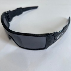RARE Oakley Oil Rig Polished Black Silver Ghost Text Black Iridium Lens USA Made