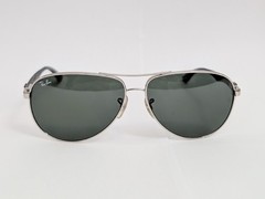 Ray-Ban RB8313 Aviator Sunglasses Silver Carbon Fiber Green Lens 003/40 61-13