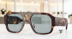 VERSACE VE4508U 553780 Havana Blue 56 mm Men’s Sunglasses