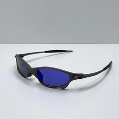 Oakley Juliet 1.0 X-Metal Sunglasses Dark Gray Frame Blue Polarized
