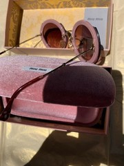 Miu Miu dusty rose/gold frame sunglasses, excellent condition, no scratches