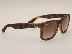 Ray-Ban Justin Polarized Sunglasses RB4165 Matte Tortoise Grey Brown Lenses 54MM
